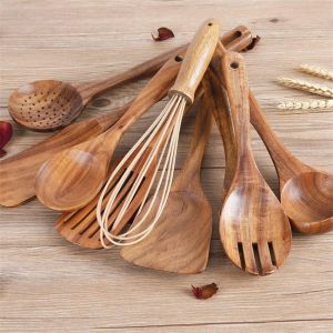 Buy cheap Scratchfree Teak Wood Cooking Utensils , Rustproof Non Stick Kitchen Tools from wholesalers