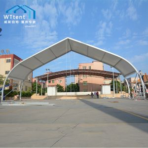 China TFS Curved Shape Aircraft Hangar Tent Large Capacity UV Resistant on sale