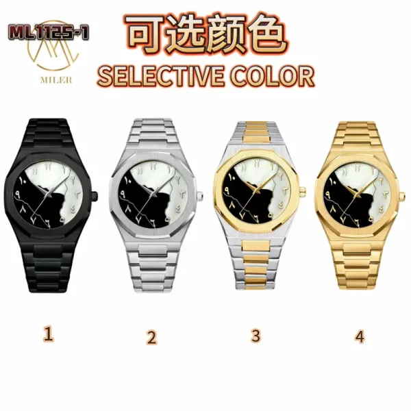 White Dial Quartz Watch Leather Band Luminous Hands Lady Leather Wrist Quartz Watch