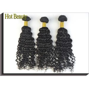 Buy cheap Custom Natural Black Remy Virgin Human Hair Extensions Deep Wave from wholesalers