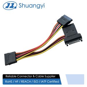 Buy cheap SATA 15Pin Power Connector Y Splitter Cable – 1 to 2 Female Electrical Wire Harness for HDD / SSD / Server Power Distribution from wholesalers