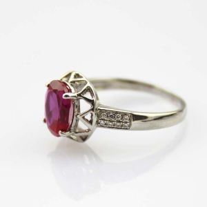 Buy cheap Created Amethyst Sterling Silver Ring with Cubic Zirconia (R112) from wholesalers