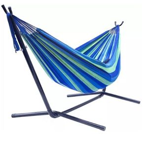 Adjustable Outdoor Folding Hammock Cotton Canvas Folding Stand Hammock