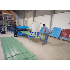 China Aluminum Galvanized Roof Sheet Roll Forming Machine 1219mm Feeding Width With Pre - Cutting on sale