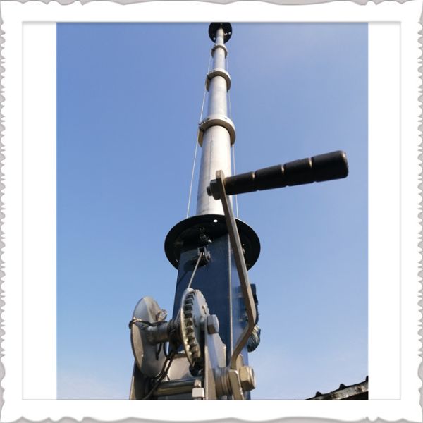 Portable 20KG Telescoping Hand Crank Up Surveillance Mast