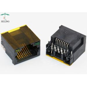Buy cheap Thru Hole Type Right Angle RJ45 Modular Connector Unshielded With Customized LED Indicator Pipe from wholesalers