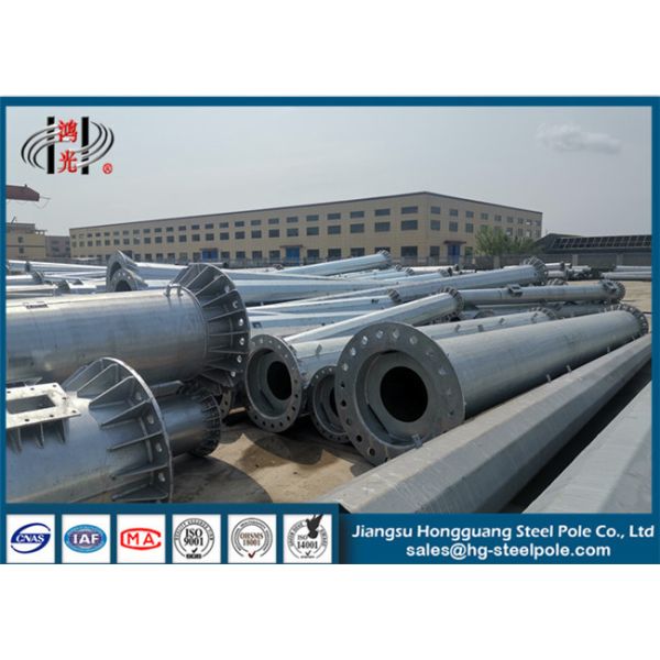Quality Dodecagonal Electric Galvanized Steel Pole / Long Steel Power Pole for sale