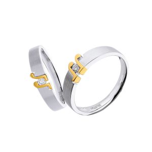 Buy cheap Non mainstream Diamond Stitching 18K Matching Promise Rings from wholesalers