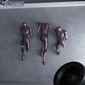 Buy cheap Running Man Metal Wall Art Sculpture 3D Bronze Wall Sculpture from wholesalers