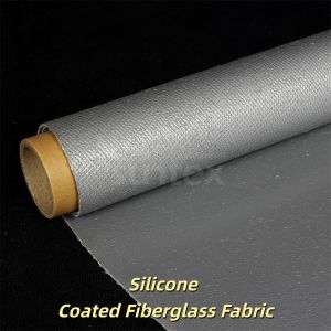 Buy cheap Chemical Oil Resistant Silicone Coated Fiberglass Fabric 400 g/sqm 0.3 mm Thickness 1.5 Meter Width from wholesalers
