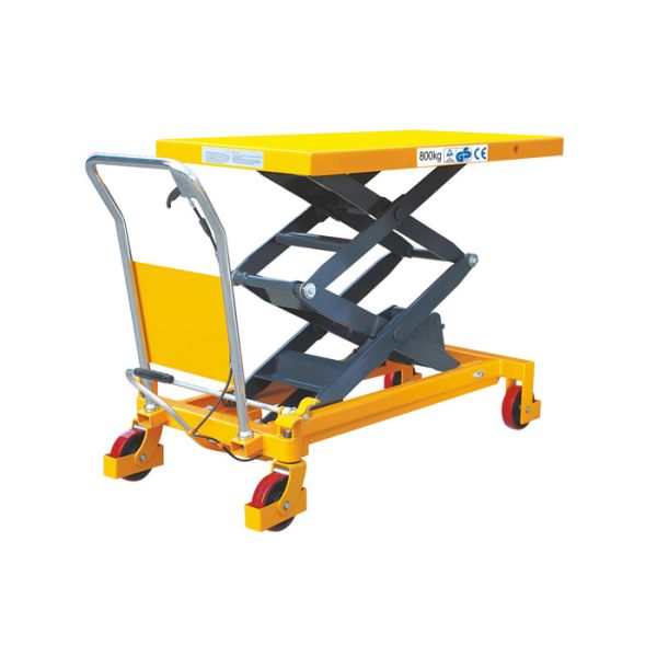 Quality Hand Operated Movable Lift Table Double Scissor Heavy Duty Steel Construction for sale