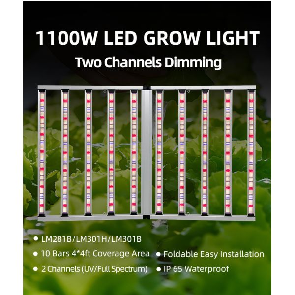 Quality 1100W Vertical LED Grow Light UV IR For Indoor Gardening 5 Years Warranty for sale