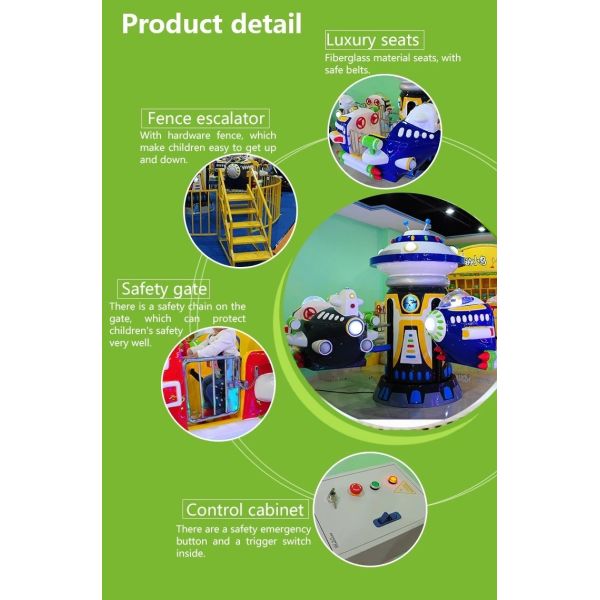 Sqv Kids Coin Operated Game Machine , Carousel Rotating Electric Kids Riding Machine