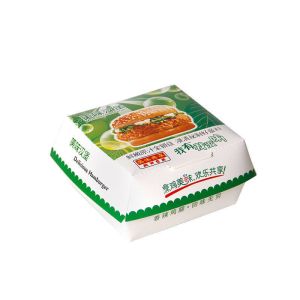 Buy cheap Paperboard Disposable Eco-Friendly Fast Food Burger Box with Matt Lamination Customized White Cardboard Packaging Box from wholesalers