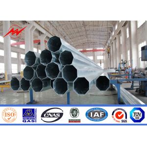 12m Q345 Bitumen Electrical Power Pole , Polygonal Steel Transmission Pole