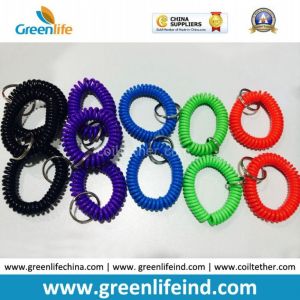 China Best Quality PU Plastic Spiral Wrist Coil Key Chain
