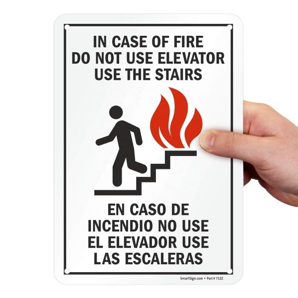 Buy cheap Laminated Aluminum Fire Exit Staircase Signage Do No Use Elevator Safety Warning from wholesalers
