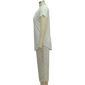 Buy cheap Solid Color Ladies Pajama Sets Womens Summer Sleepwear Customized Logo from wholesalers