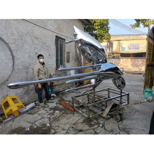 Buy cheap Silver Decorative Garden Ornaments , Pool Contemporary Garden Sculptures product