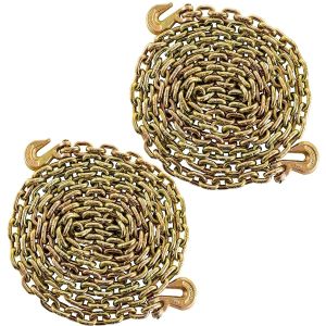 Nonstandard 3/8''x 20 ft Yellow Zinc G 70 Chain with 3/8" Clevis Grab Hook