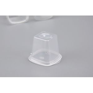 25m lClear Plastic Chutney Cups with Lids / Sauce Pots Re-usable Sauce
