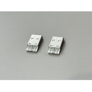 High-Performance USB 2.0 AM Connector | Integrated White Housing | Gold-Flash