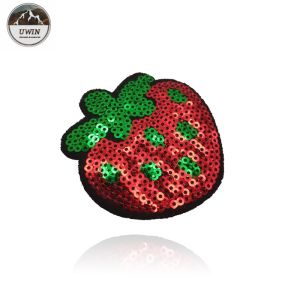 Buy cheap Small Strawberry Fruit Iron On Patches Sequined Material With Hoop Hook Backing from wholesalers