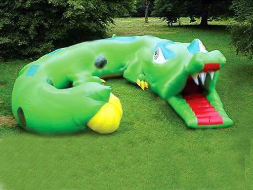 Quality Inflatable Cartoon Tunnel Maze, Green Cayman Tunnel Design for sale
