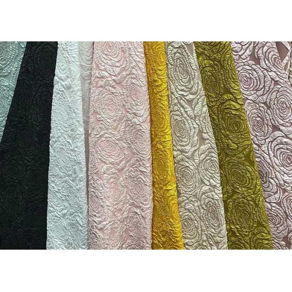 Quality Embossing Pattern 145cm Upholstery Jacquard Fabric Embroidered Anti Mildew for sale