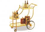 Buy cheap Big Wheel Room Service Equipments Wine Serving Cart Mirror - Gold Finish Fire - Proof Laminated from wholesalers