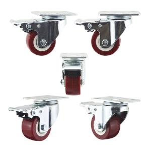 Buy cheap 65kg Capacity Plate Total Lock Pu Light Duty Casters from wholesalers