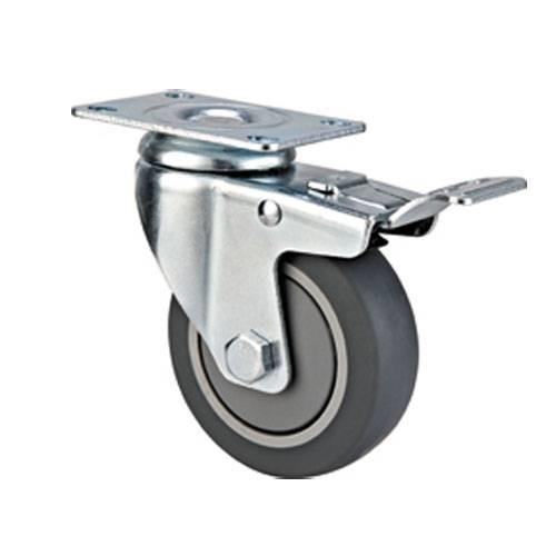 Buy cheap medium duty 4" swivel grey TPR caster total brake, 100mm TPR castors from wholesalers