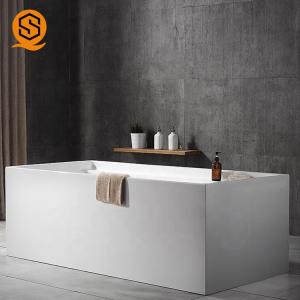 Buy cheap Seamless Joint Square Stone Bathtub Artificial GMC Waterproof 170x80cm from wholesalers