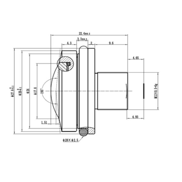 Buy cheap CCL123016MP, 1/2.3", 1.6mm, AR1820HS, OmniVision_OV23850. Φ4.7, 12Megapixel Fisheye lens,HFOV 190 degree, fisheye lens, from wholesalers