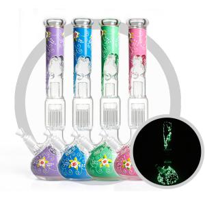 Buy cheap Mixed Color Hand Blown Glass Bongs 18 Inches Tall With 10 Arms Tree Percolator Hookah from wholesalers