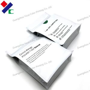 China Compostable Flat Bottom Stand Up Pouch Gloss Finish Air Tightness on sale