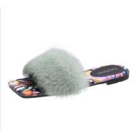 Buy cheap Wholesale price real fur slipper New Design White Custom soft raccoon fur product