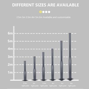 Custom Ip65 Galvanized Solar Street Light 8 - 12M Single Arm Road Pole Parts