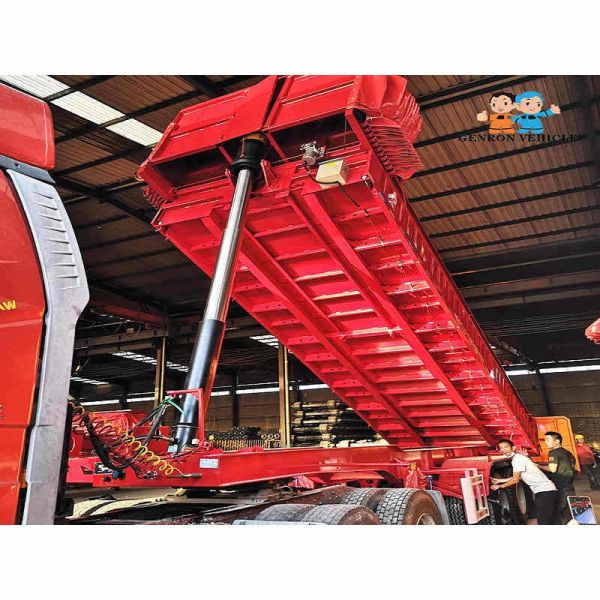 Buy cheap Heavy Duty Automatic 3 Axles 50T Genron Dump Semi Trailers from wholesalers