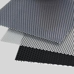 Perforated Metal Security Screen Mesh Black Polyester Coated Glare Reduction