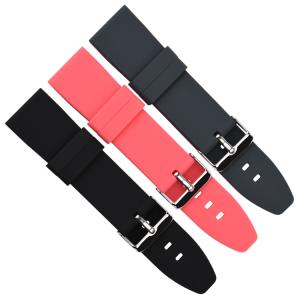 Buy cheap Flat 24mm Mens Rubber Watch Bands With Square Holes from wholesalers