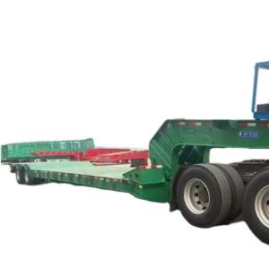 Buy cheap Front Loading Lowboy Trailer 4 axle 120ton Detachable Gooseneck Hydraulic Removable Drop Deck  Lowbed Trailer for Kenya from wholesalers