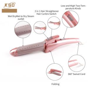 Buy cheap Wet To Dry Hair Styling Folding 2 In 1 Hair Curler Straightener With Ceramic Plate from wholesalers