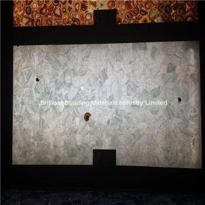 Buy cheap Backlit White Rock Crystal Semiprecious Stone Slabs from wholesalers