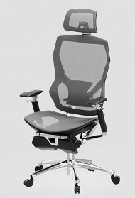 Buy cheap Gaming Grey Ergonomic Desk Chair PP GF Mechanism With Footrest product