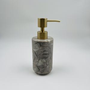 Buy cheap 4pcs Marble Bathroom Accessories Set With Gray Brown Round Shape Soap Dispenser from wholesalers