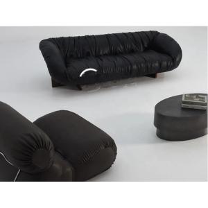 Buy cheap High End Five Star Hotel Presidential Suite Reception Pleated Leather Sofa from wholesalers