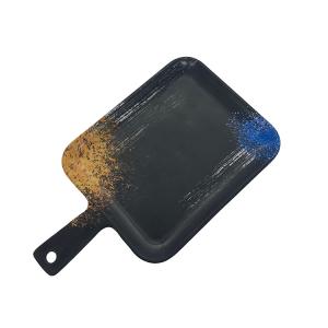 Buy cheap 9.5 Inch Retangular black melamine plates With Unbreakable Handle from wholesalers