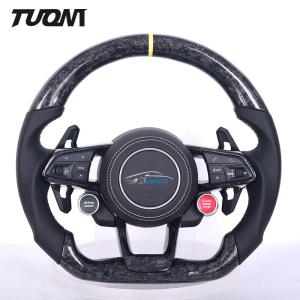 China Forged Carbon Fiber Steering Wheel Black Leather Audi A3 A4 A5 A6 RS3 R8 TT on sale
