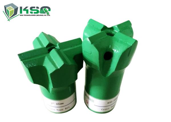 Small Hole Drilling Tools R25-51mm Threaded Cross Bits For Underground Coal